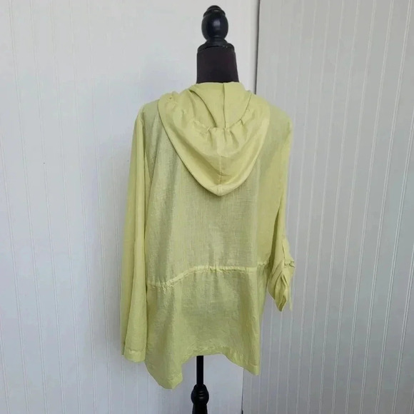CHICO’s MEREDITH Soft Lime ¾ Sleeves Lighweight Top Shirt Jacket Size L (3) - Picture 5 of 7
